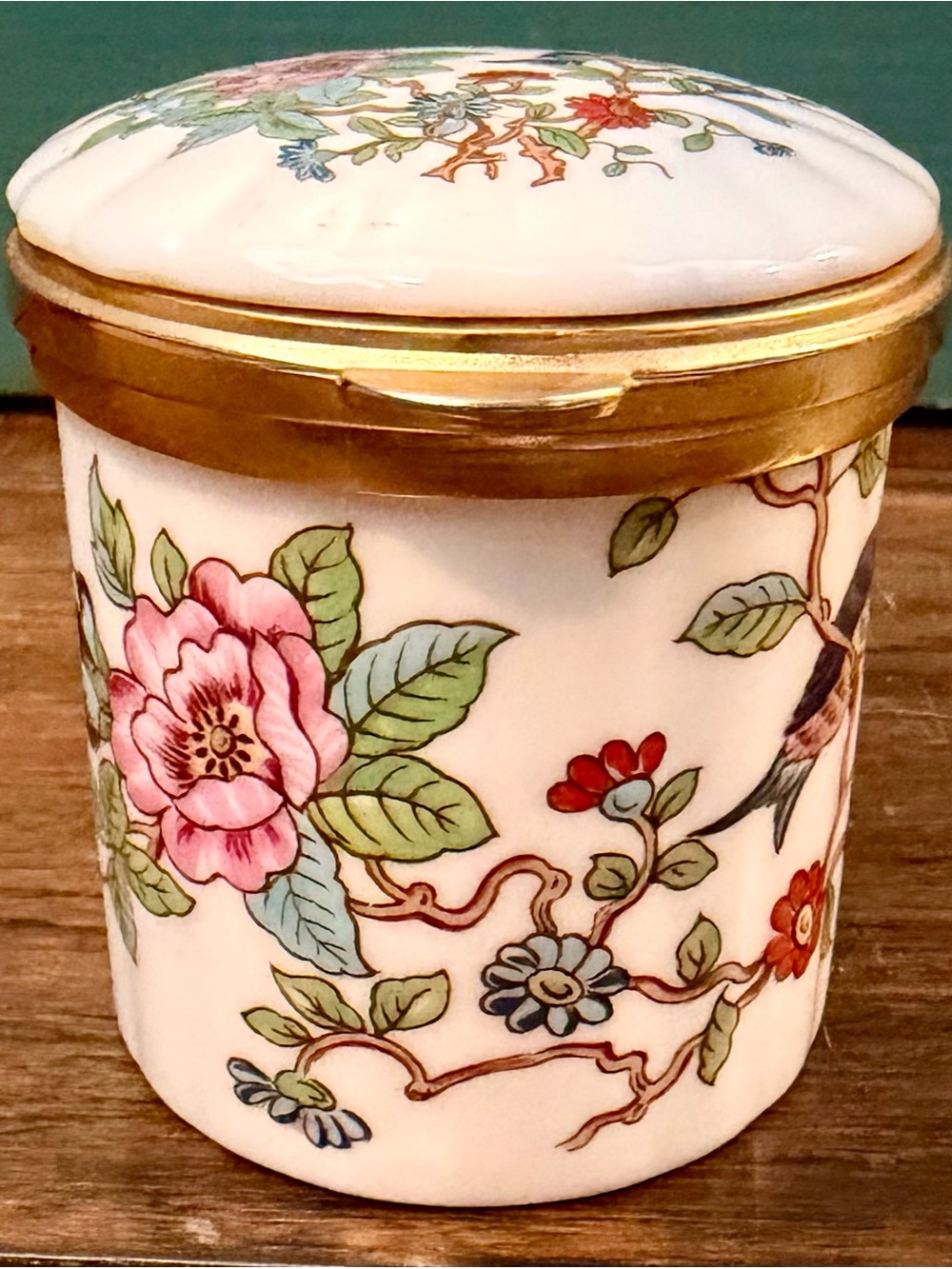Vintage Aynsley Pembroke Trinket Pot with Gold Trim 2.5”